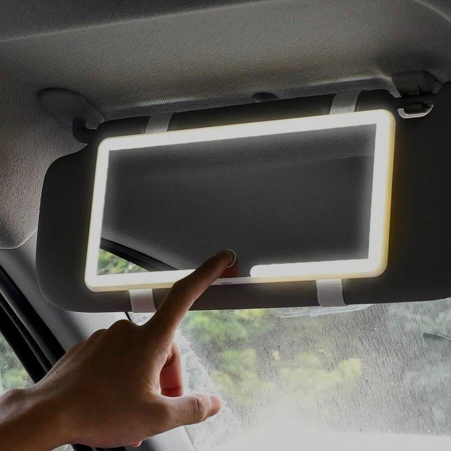 Miroir de maquillage LED HD pour voiture